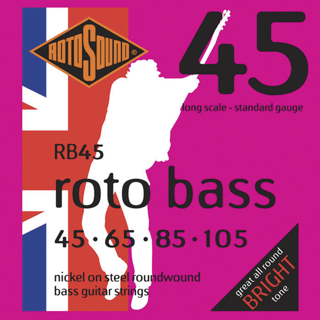 Rotosound E-Bass Saiten Roto Bass - Satz 4-saitig Nickel Standard 45-105 (RB45)