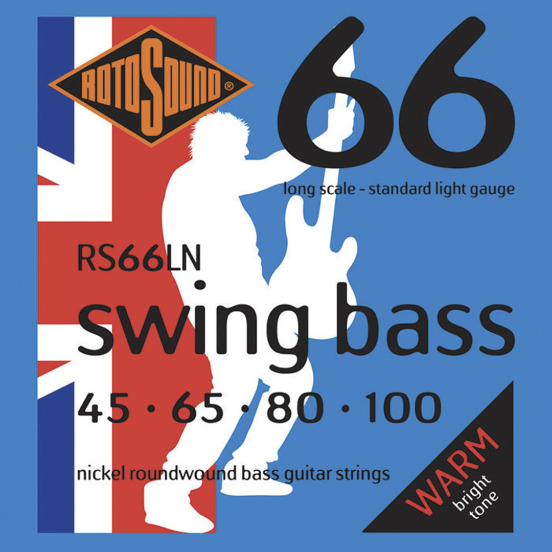Rotosound E-Bass Saiten Swing Bass 66 - Set 4-saitig Nickel Standard Light 45-100 (RS66LN)
