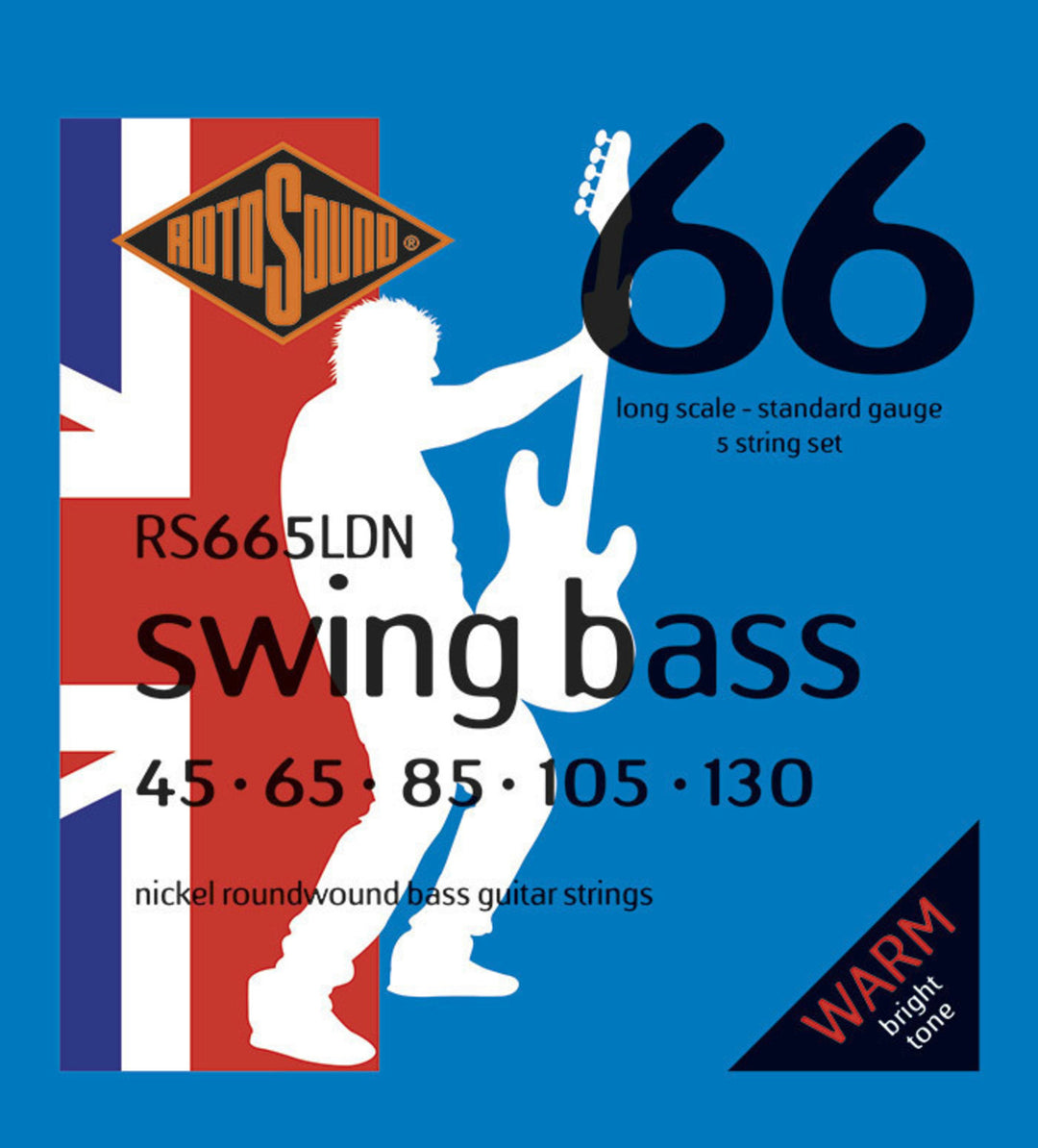 Rotosound E-Bass Strings Swing Bass 66 – Set 5-saitig Nickel Standard 45-130 (RS665LDN)