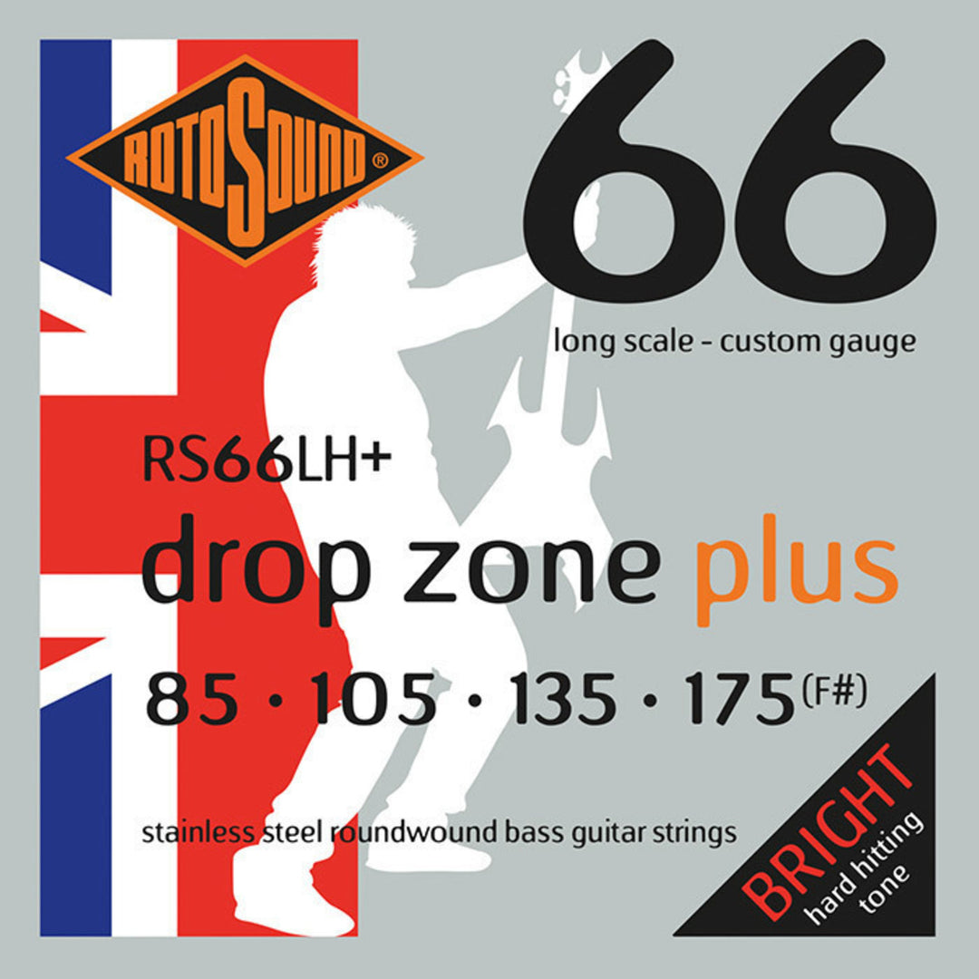 Rotosound E-Bass Saiten Swing Bass 66 - Set 4-saitig DROP ZONE PLUS Custom 85-175 (RS66LH+)