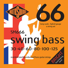 Rotosound E-Bass Saiten Swing Bass 66 - Set 6-saitig Edelstahl Hybrid 30-125 (SM666)