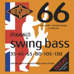 Rotosound E-Bass Saiten Swing Bass 66 - Set 6-saitig Edelstahl Standard 35-130 (RS666LD)