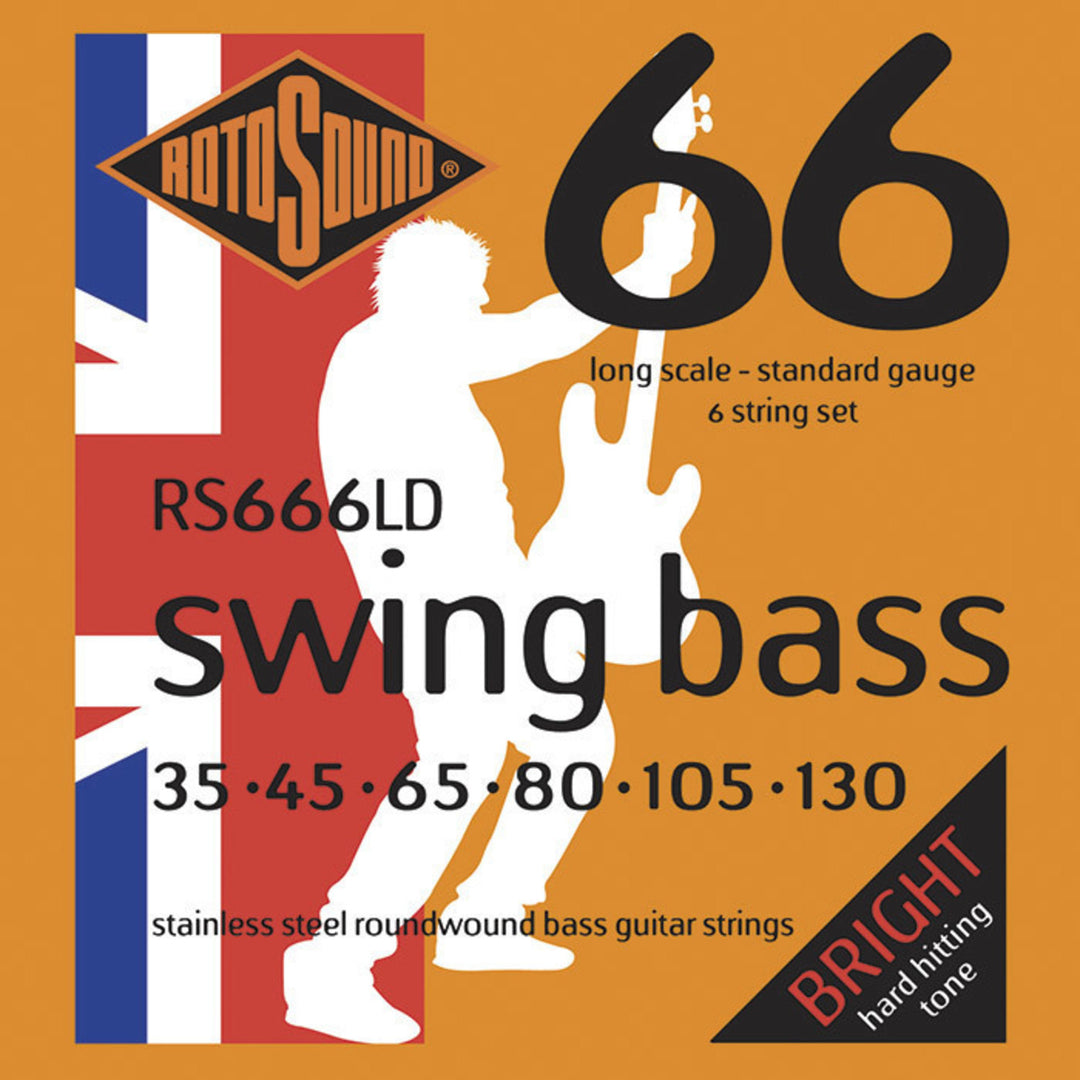 Rotosound E-Bass Saiten Swing Bass 66 - Set 6-saitig Edelstahl Standard 35-130 (RS666LD)