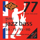 Rotosound Jazz Bass Saiten Jazz Bass 77 - Set 4-saitig Flatwound Heavy 50-110 (RS77LE)