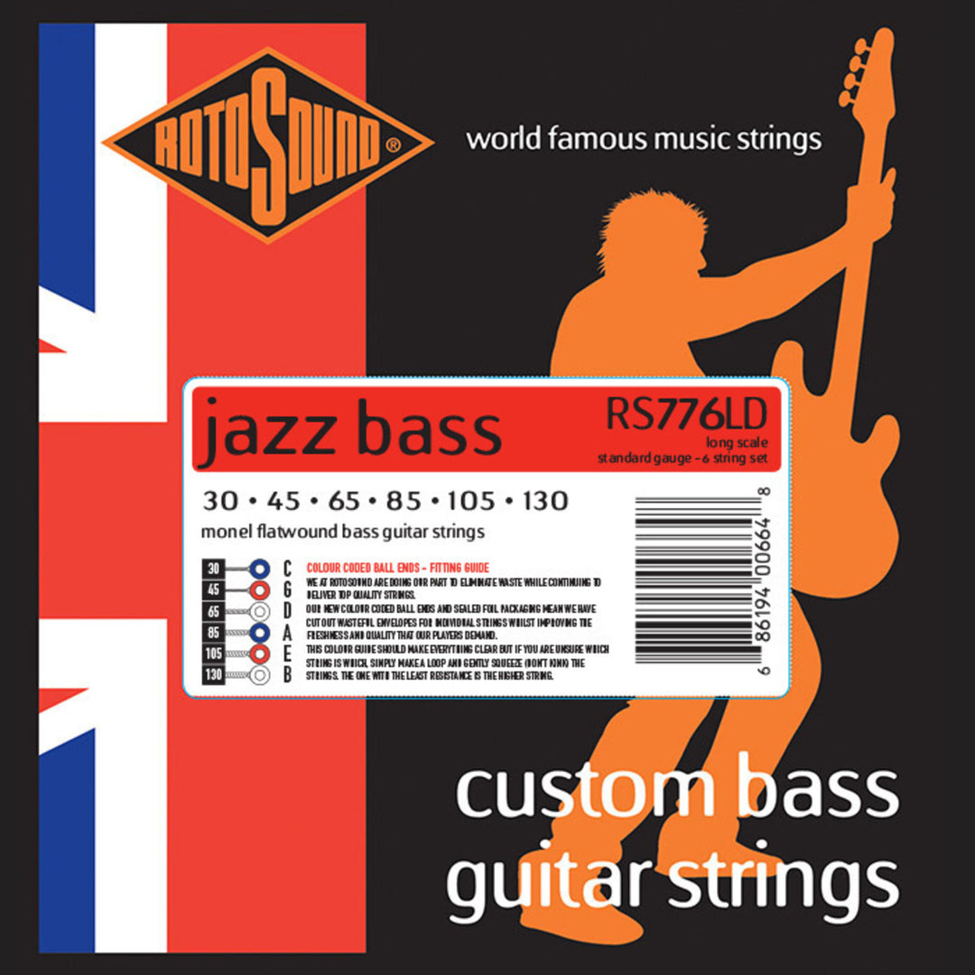 Rotosound Jazz Bass Saiten Jazz Bass 77 - Set 6-saitig Flatwound Standard 30-130 (RS776LD)