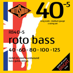 Rotosound E-Bass Saiten Roto Bass - Set 5-saitig Nickel Standard 40-125 (RB40-5)
