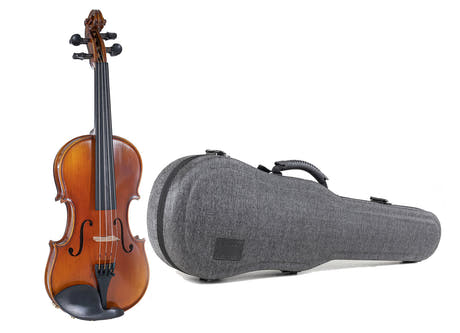 GEWA Geigen Maestro 1 - 4/4 (Spielbereit inkl. GEWA Bio violin shaped case, ohne Bogen, mit Il Cannone Saiten)