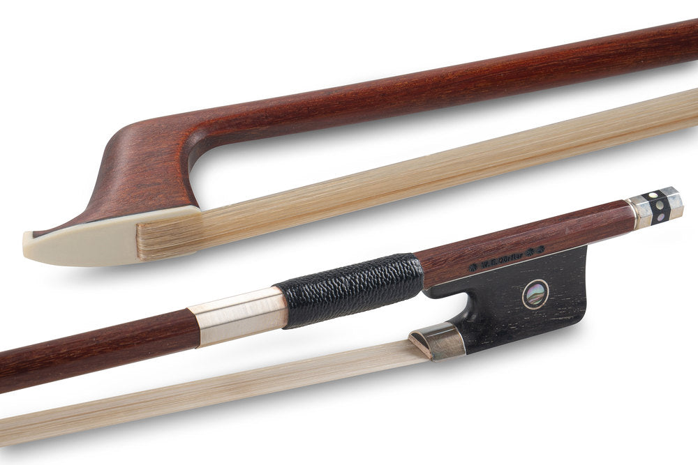 W. E. Dörfler cellobogen aus Pernambuk, runder Stab, Silber