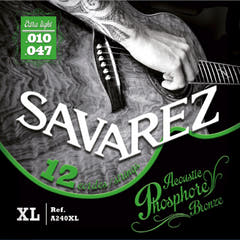 Savarez Saiten für Akustikgitarren Akustik - 12.str. Ex-Light .010 (A240XL)