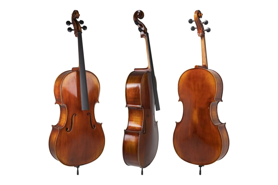 GEWA Cello Allegro Antique - 7/8 (Eingerichtet mit Wittner Feinstimm-Saitenhalter inkl. bag, Massaranduba-Bogen, Larsen Aurora-Saiten)