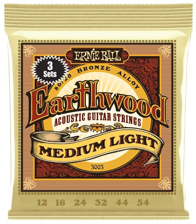 Ernie Ball 3003 Earthwood 80/20 Medium Light - 3er Pack