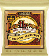 Ernie Ball 3005 Earthwood 80/20 Custom Medium 3-Pack