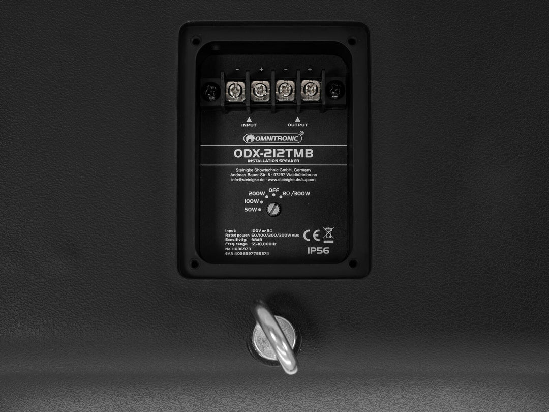OMNITRONIC ODX-212TMB Installationslautsprecher 100V schwarz
