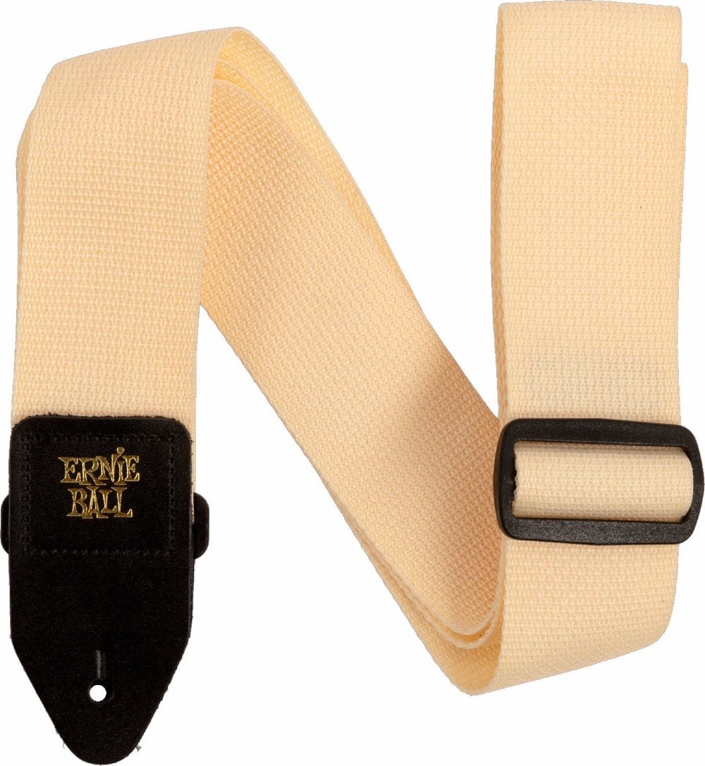 Ernie Ball 5354 PolyPro Gitarrengurt Cream mit Black Leder