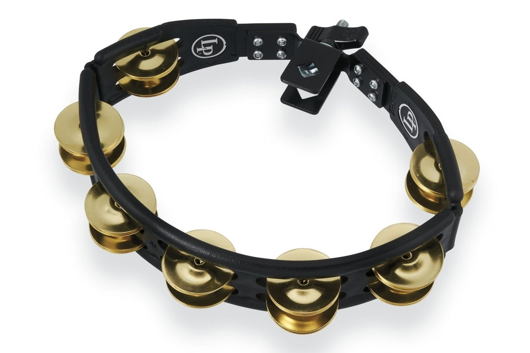 Latin Percussion Tamburin Cyclops montierbar - Messing Schellen, schwarz (LP175)