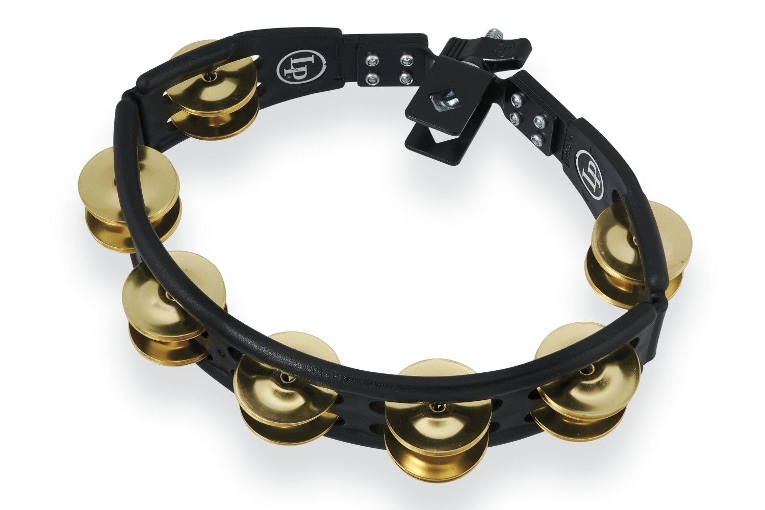Latin Percussion Tamburin Cyclops montierbar - Messing Schellen, schwarz (LP175)