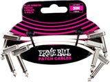 Ernie Ball EB-6384, Flaches Patchkabel 7,5 cm, White 3er-Pack