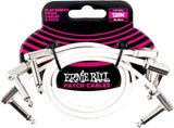 Ernie Ball EB-6386, Flaches Patchkabel White 30cm, 3er-Pack