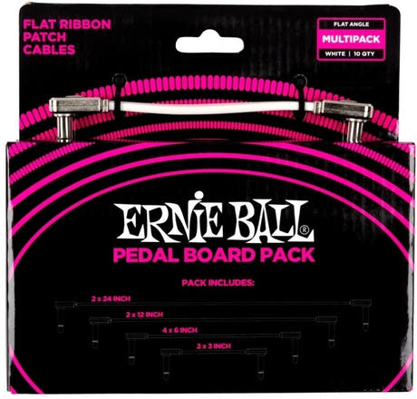 Ernie Ball EB-6387, Flaches Patchkabel White, Multipack