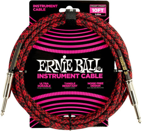 Ernie Ball 6394 Instrumentenkabel 3 m (10 ft) - Black & Rot