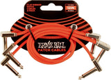 Ernie Ball-6403 Flach-Patchkabel 30cm, Rot. 3er-Pack