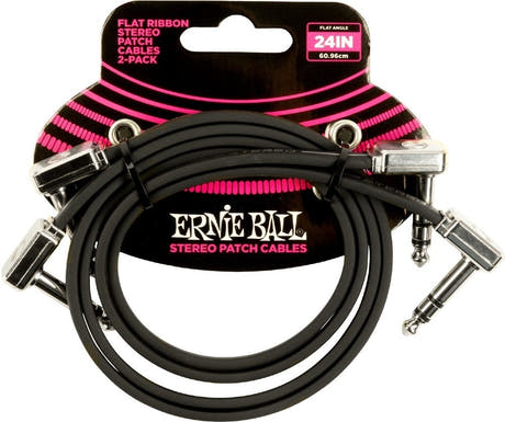 Ernie Ball-6406 Stereo (TRS) Flach-Patchkabel, 60cm. 2er-Pack