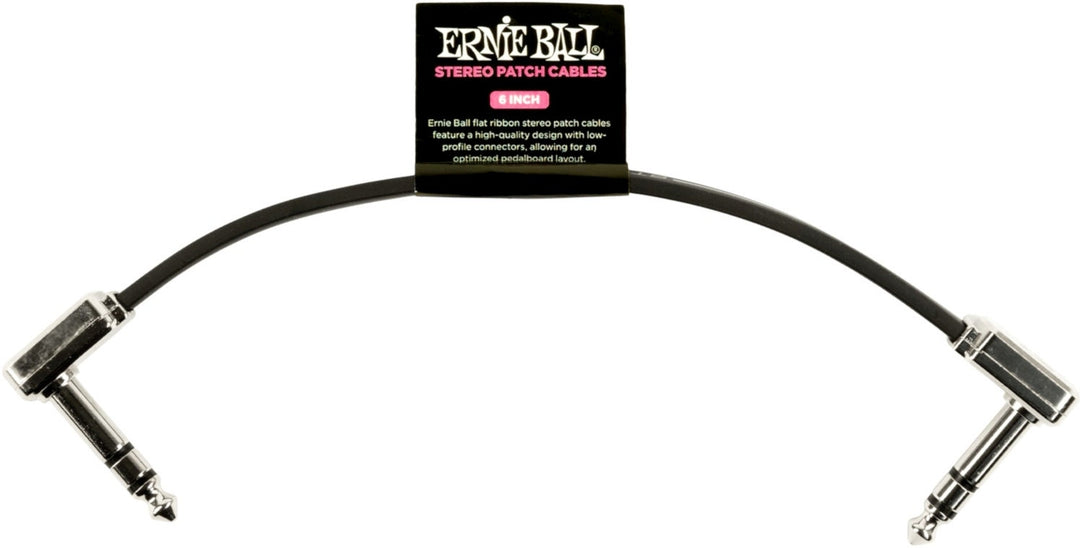 Ernie Ball-6408 Stereo (TRS) Flaches Patchkabel, 15cm