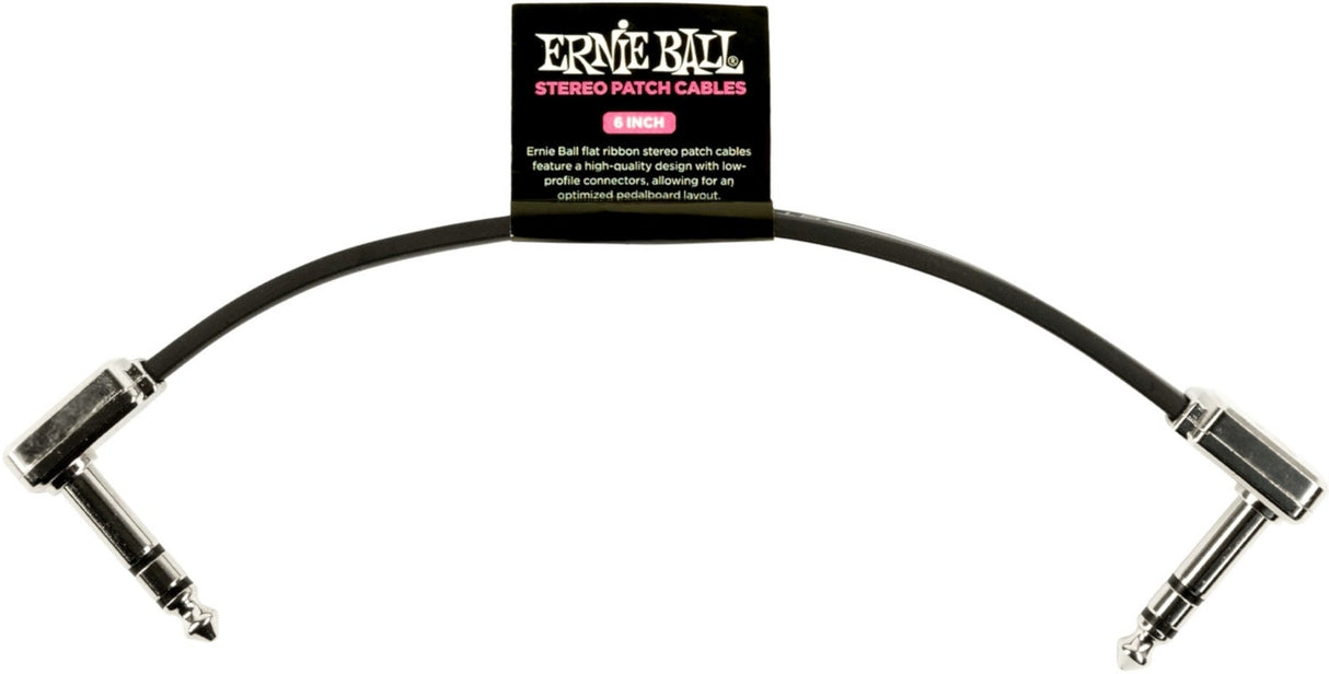 Ernie Ball-6408 Stereo (TRS) Flat Patch Cable, 15cm
