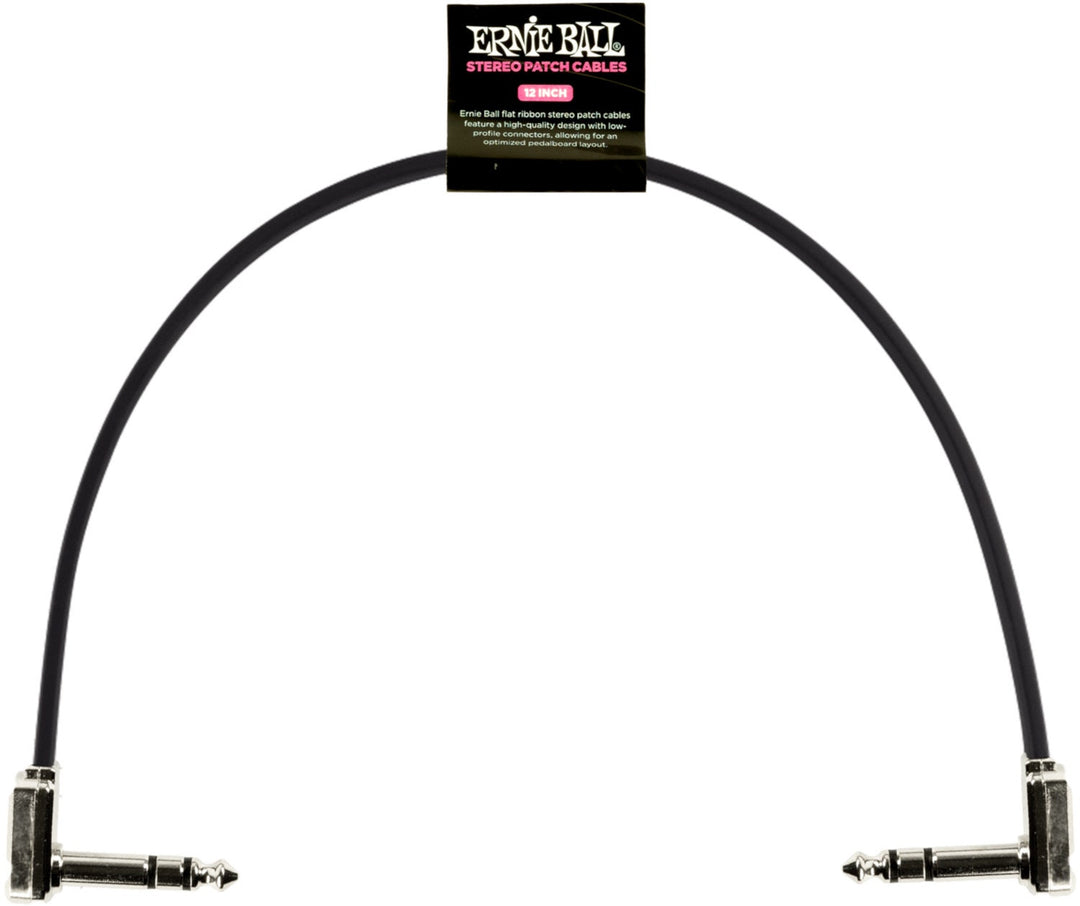 Ernie Ball-6409 Stereo (TRS) Flach-Patchkabel, 30cm.