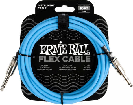Ernie Ball 6412 FLEX Instrumentenkabel 3m - Blau