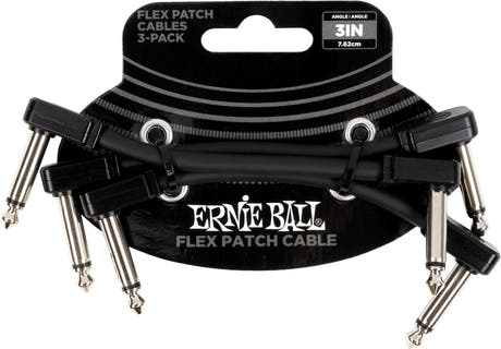 Ernie Ball 6443 Flex Patchkabel Black 7,5cm 3er-Pack