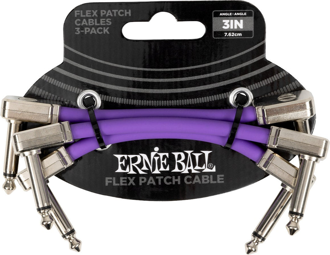 Ernie Ball 6451 Flex Patchkabel Purple 7,5cm 3er-Pack