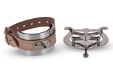 GEWA Flötenlyra, groß, Lederarmband mit Aluminiumplatte