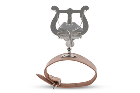 GEWA Flötenlyra, groß, Lederarmband und Einhandhalterung