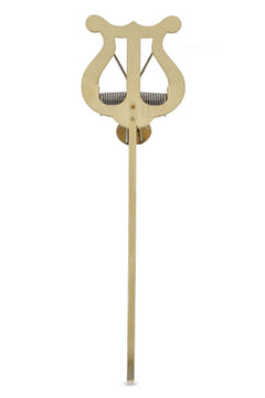 GEWA Lyra, Gelbmessing, 2 Notenklemmen, Stiel 14 cm