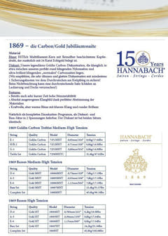 Hannabach Saiten für klassische Gitarre Serie 1869 Carbon/Gold MHT - Set MHT (1869MHT)
