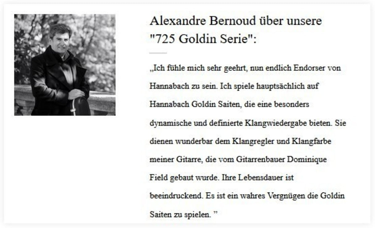 Hannabach Saiten für klassische Gitarre Serie 725 Medium/High Tension Goldin - Set medium-high (725MHT)