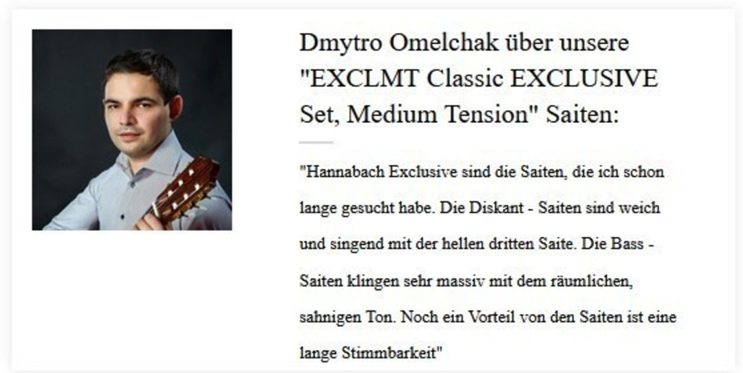 Hannabach Saiten für klassische Gitarren Exclusive Serie Medium Tension - Exclusiv Medium Tension Set (EXCLMT)