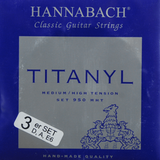 Hannabach Saiten für klassische Gitarre Serie 950 Medium/High Tension Titanyl - Set aus 3 Bässen (9507MHT)