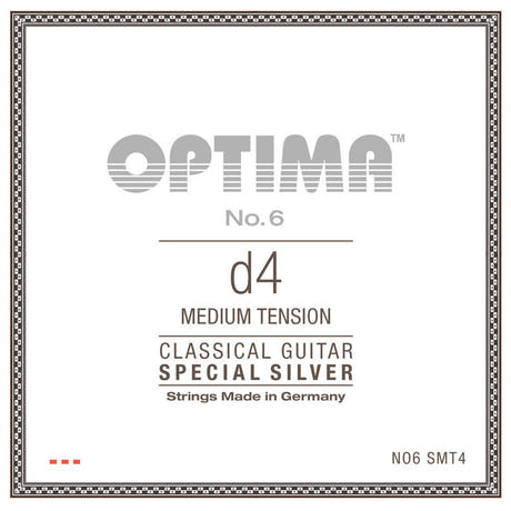 Optima No. 6 D4-Saite für klassische gitarren, versilbert, medium tension