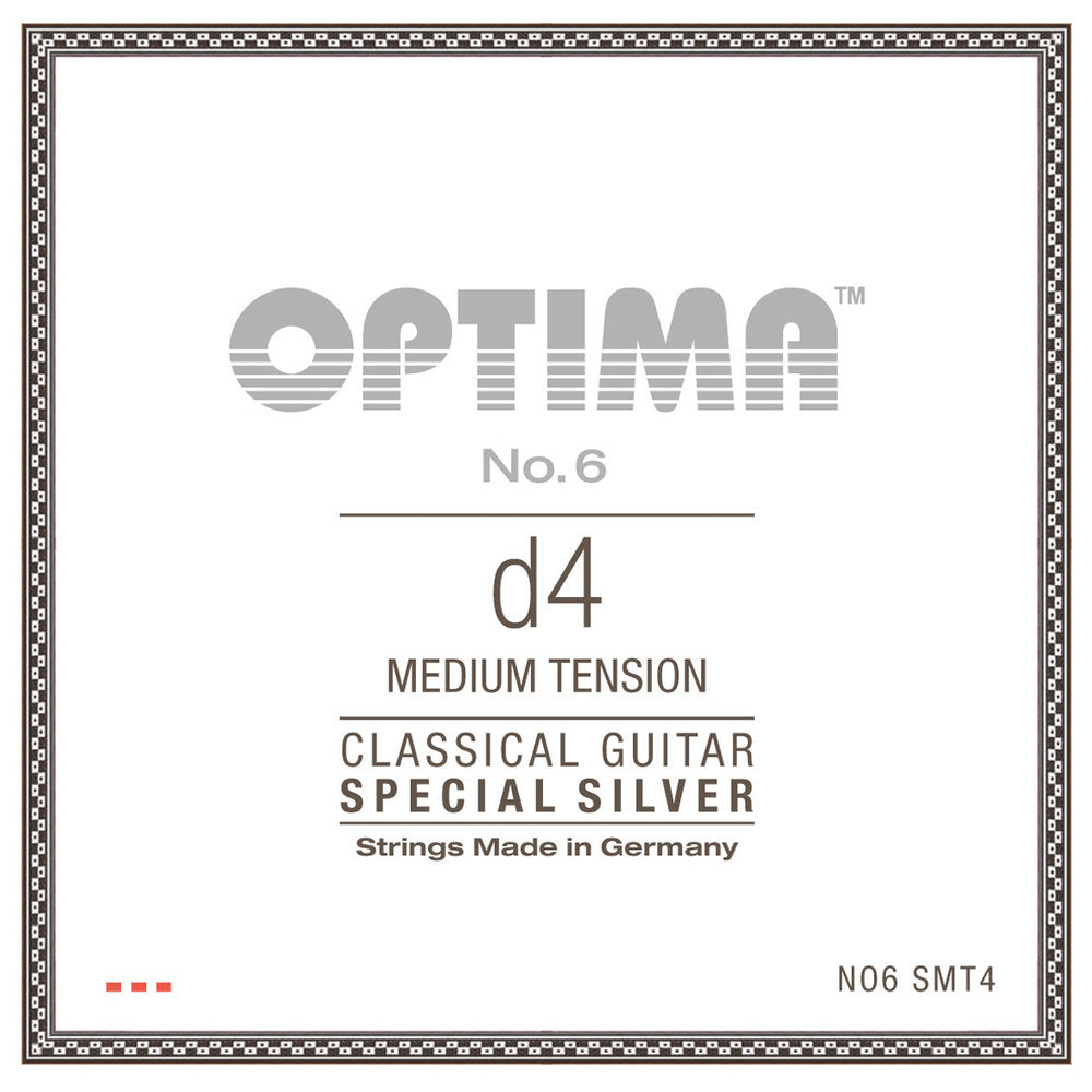 Optima No. 6 D4-Saite für klassische gitarren, versilbert, medium tension