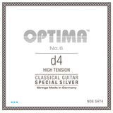 Optima No. 6 D4 klassisk guitarstreng, forsølvet, high tension