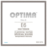 Optima No. 6 E6 Saite für klassische gitarren, versilbert, hohe Spannung