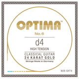 Optima No. 6 D4 klassische gitarrensaite, vergoldet, high tension