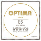 Optima No. 6 E6 Klassikgitarrensaite, vergoldet, High Tension