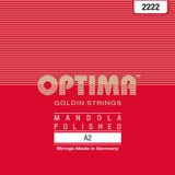Optima 2222 Mandolasaite A .028w, Goldin Tombak (Paar)