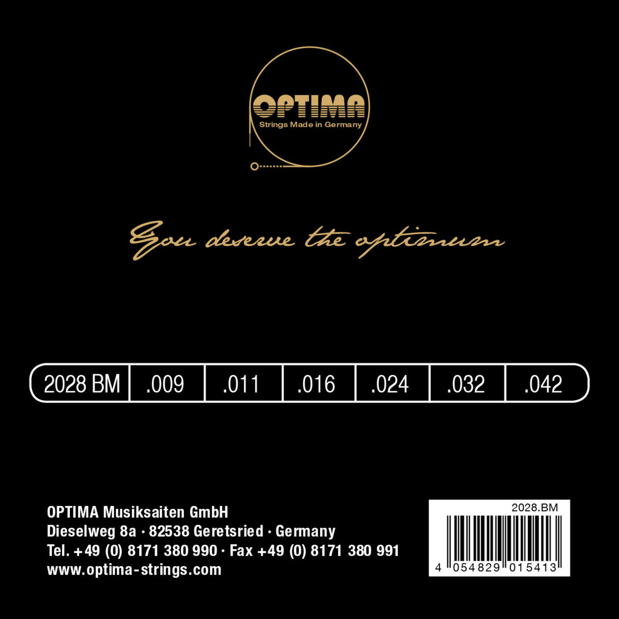 Optima Saiten für E-Gitarre Goldsaiten rund gewickelt - Set (2028BM)