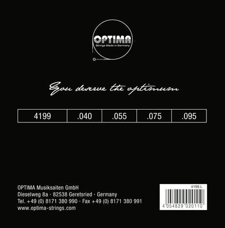 Optima E-Bass Saiten Chrome Strings. Round Wound Medium Scale - Set 4-string light (4199M)