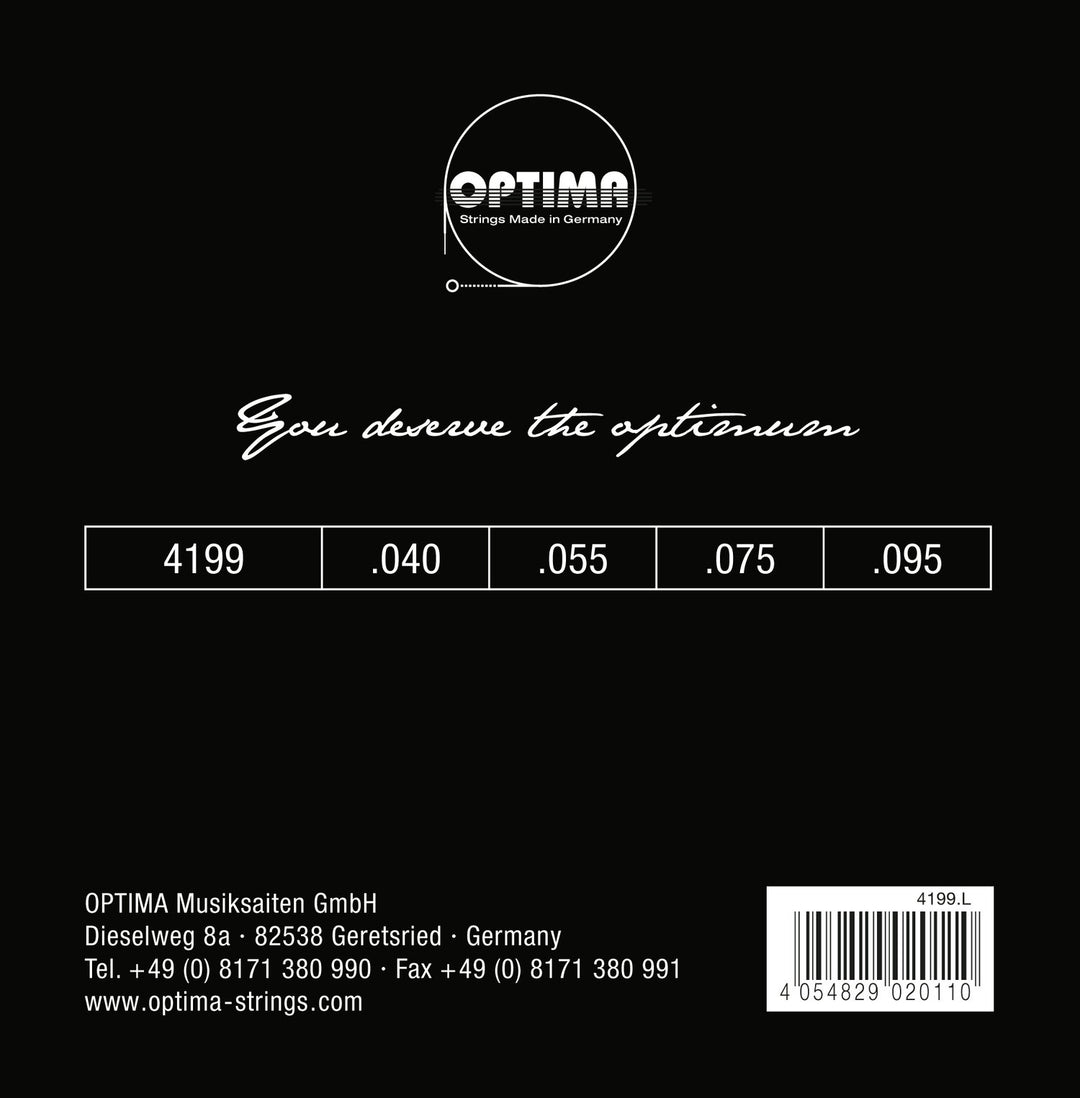 Optima E-Bass Saiten Chrome Strings. Round Wound Short Scale - Set 4199S (4-str. short-scale)