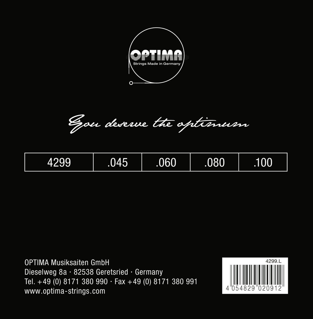 Optima E-Bass Saiten Chrome Strings. Round Wound Short Scale - Set 4299S (4-str. short-scale)